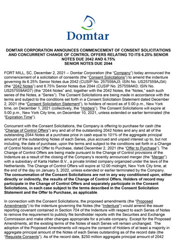 Domtar Corporation Announces Commencement of Consent Solicitations and ...